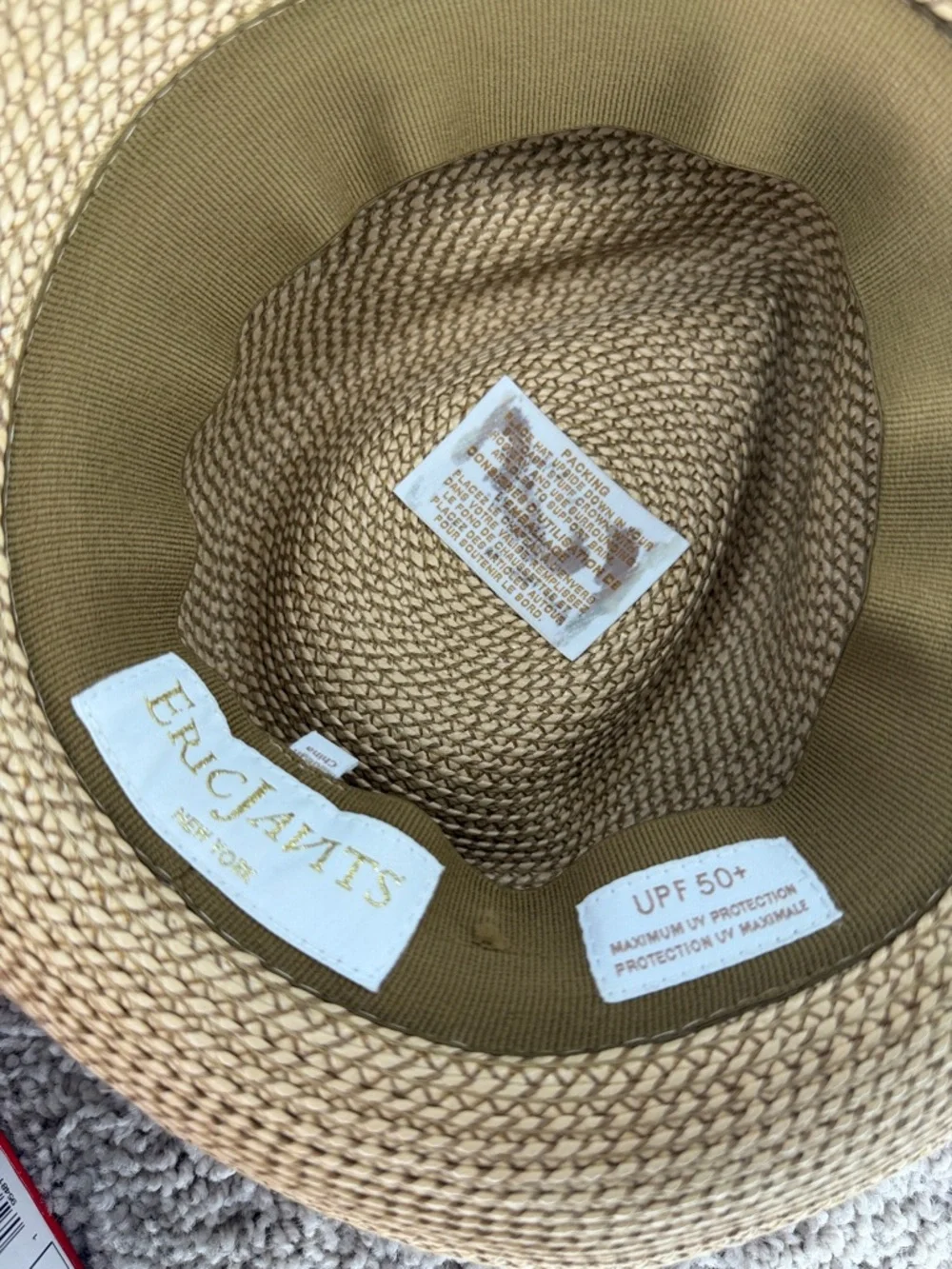 Eric Javits Straw Fedora with Cream Band - Picture 6 of 8